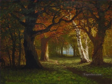 Bosque Painting - BOSQUE CERCA DE SARATOGA American Albert Bierstadt paisaje de árboles